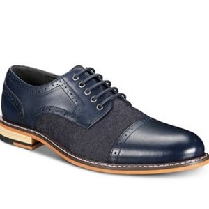 Bar III Blue Oxford Shoes with Textured Design